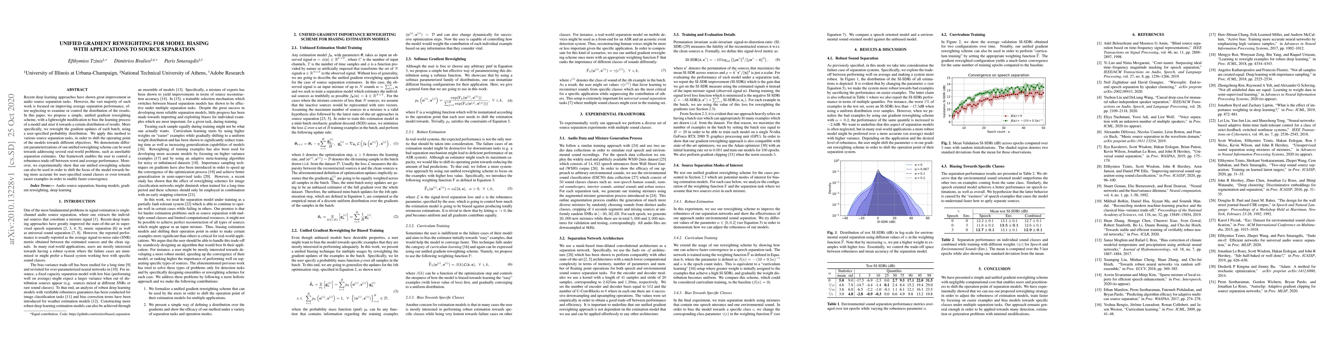 Thumbnail for Unified Gradient Reweighting for Model Biasing with Applications to
  Source Separation