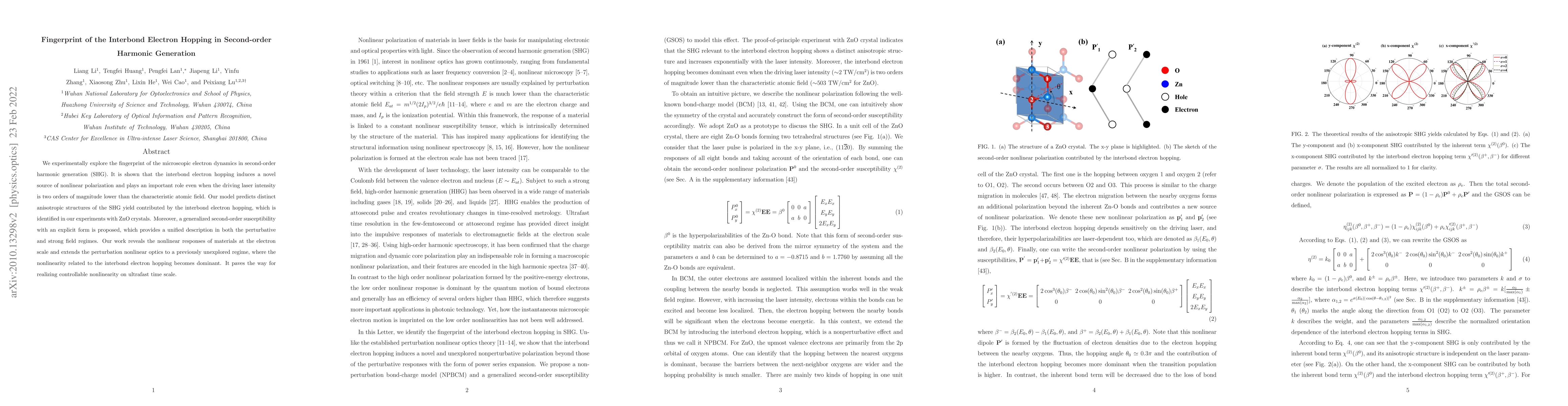Thumbnail for Fingerprint of the Interbond Electron Hopping in Second-Order Harmonic
  Generation