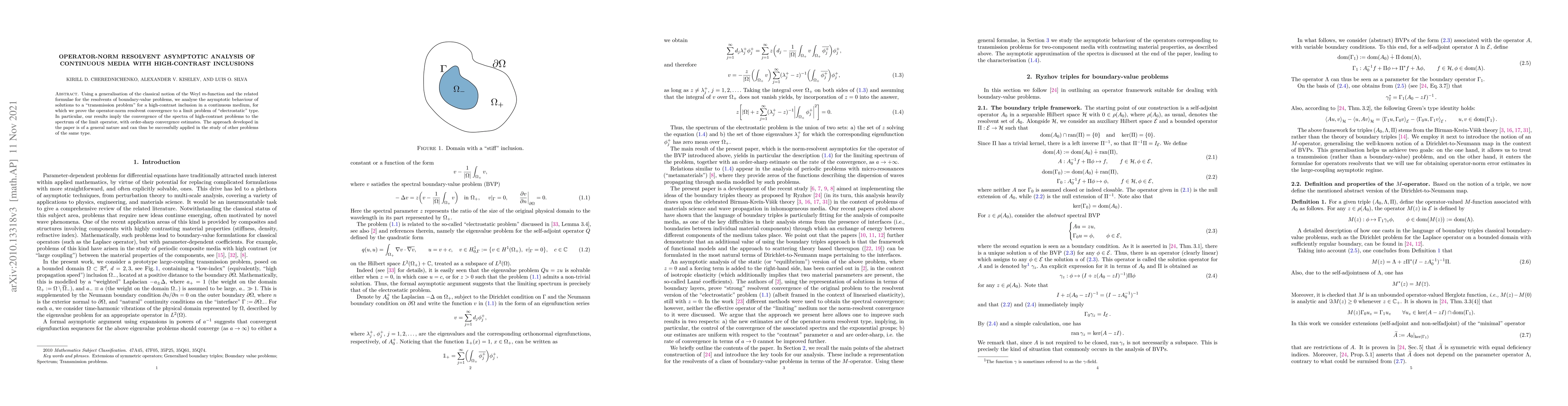 Thumbnail for Operator-norm resolvent asymptotic analysis of continuous media with
  high-contrast inclusions
