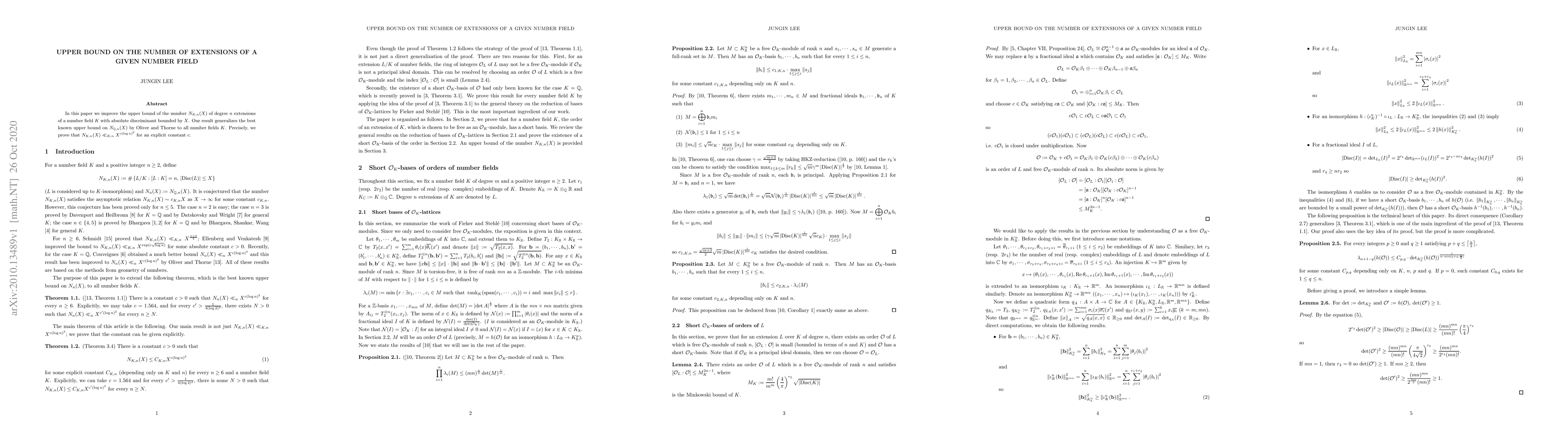 Thumbnail for Upper bound on the number of extensions of a given number field