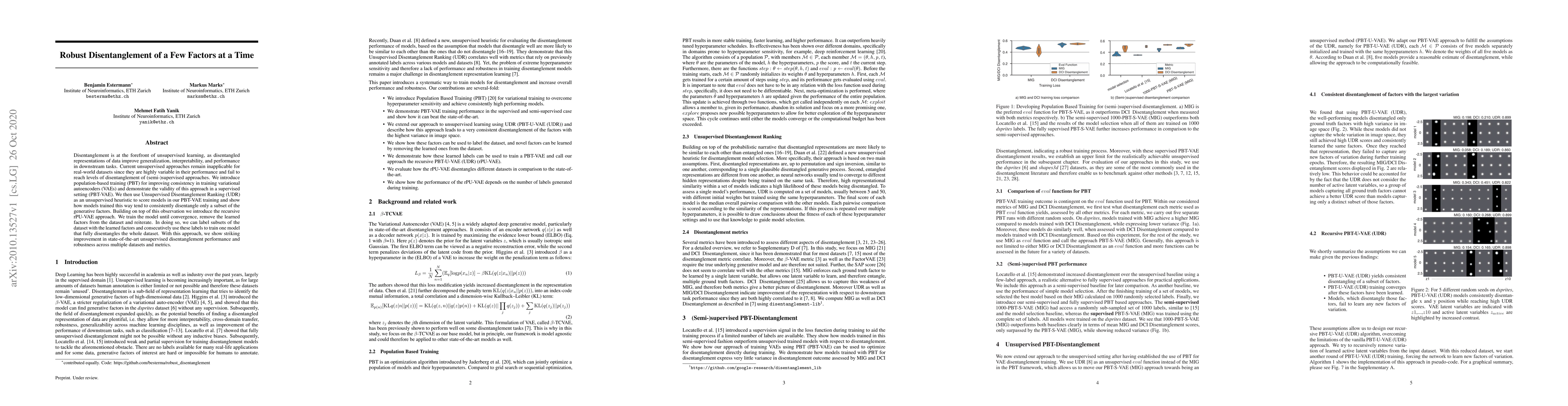 Thumbnail for Robust Disentanglement of a Few Factors at a Time