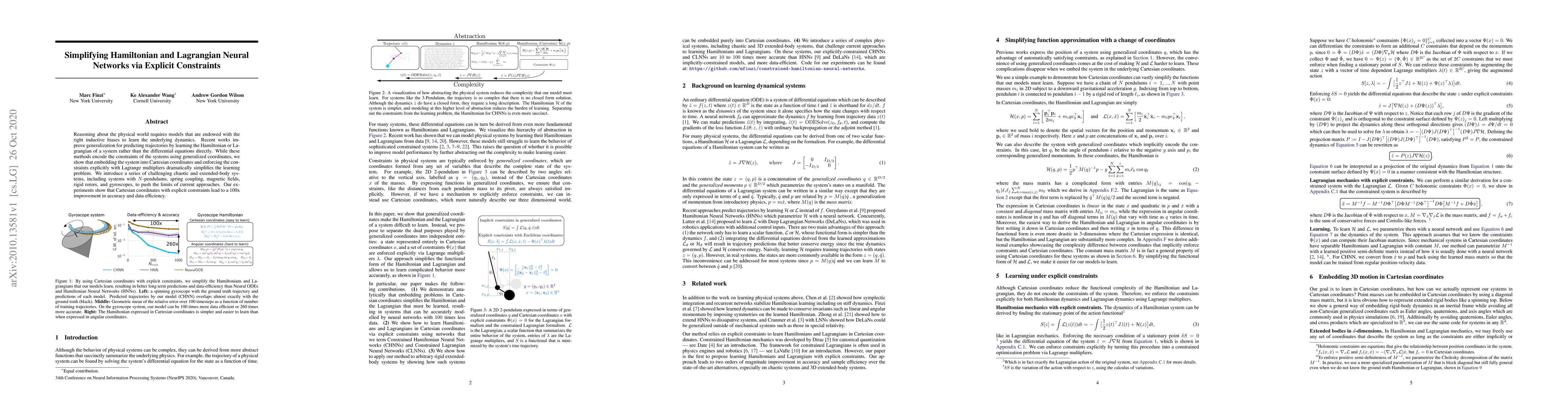 Thumbnail for Simplifying Hamiltonian and Lagrangian Neural Networks via Explicit
  Constraints