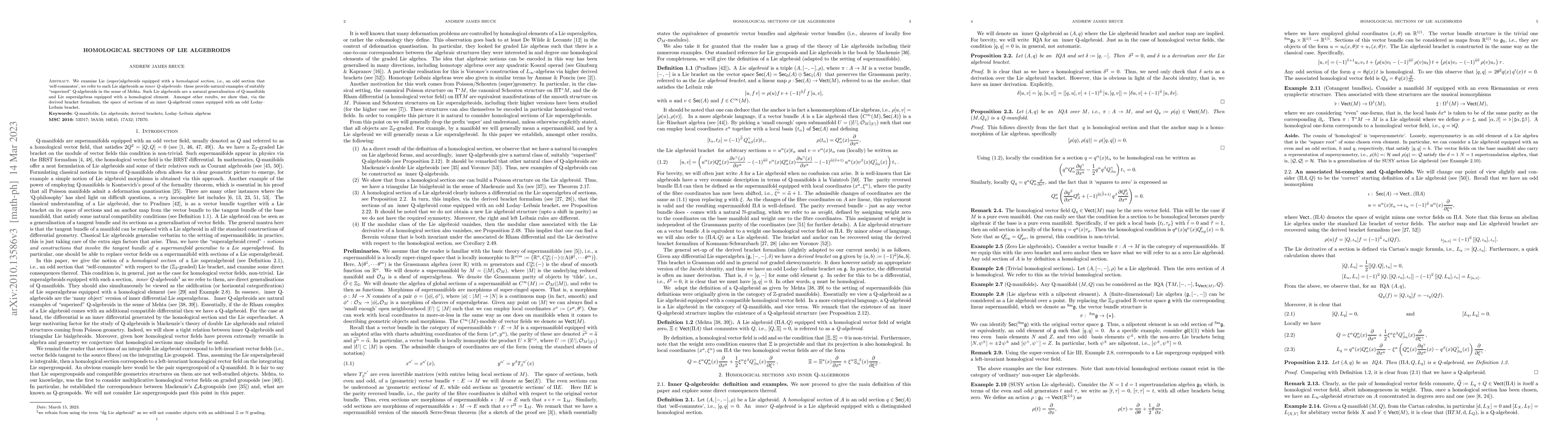 Thumbnail for Homological sections of Lie algebroids