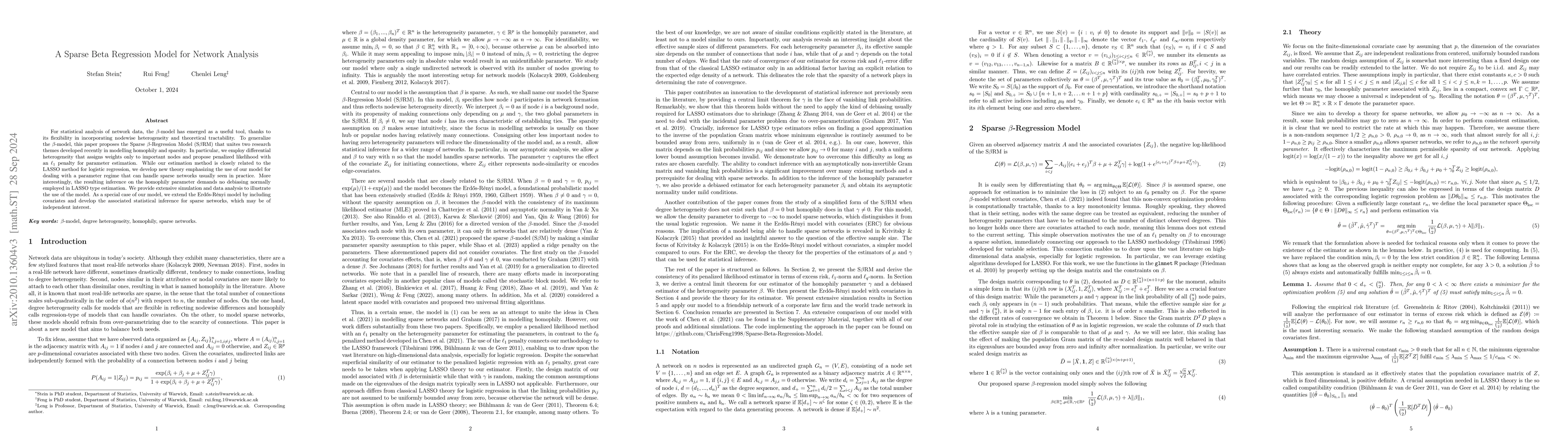 Thumbnail for A Sparse Beta Regression Model for Network Analysis