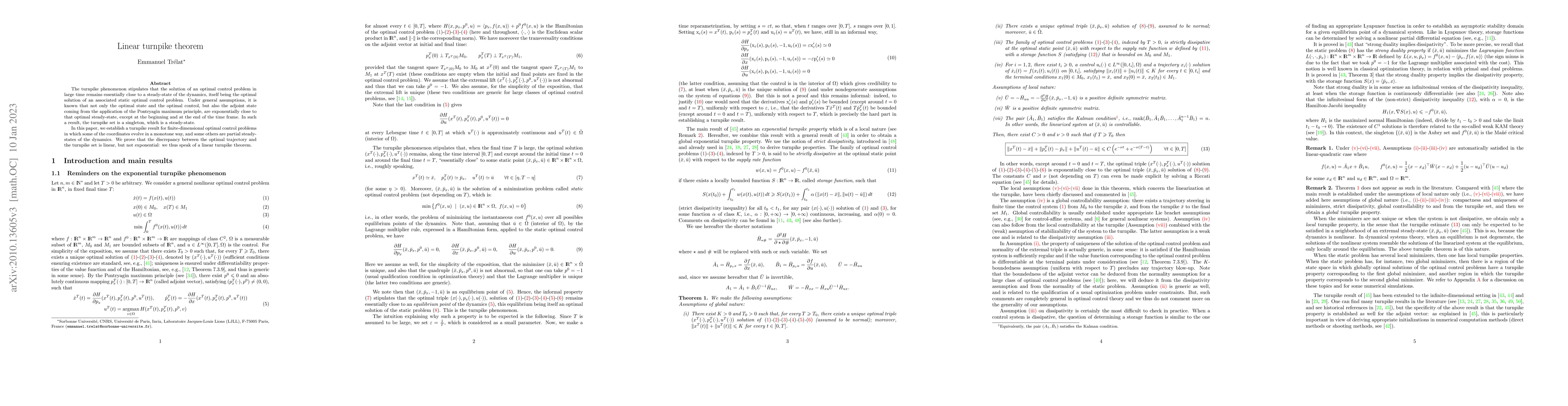 Thumbnail for Linear turnpike theorem