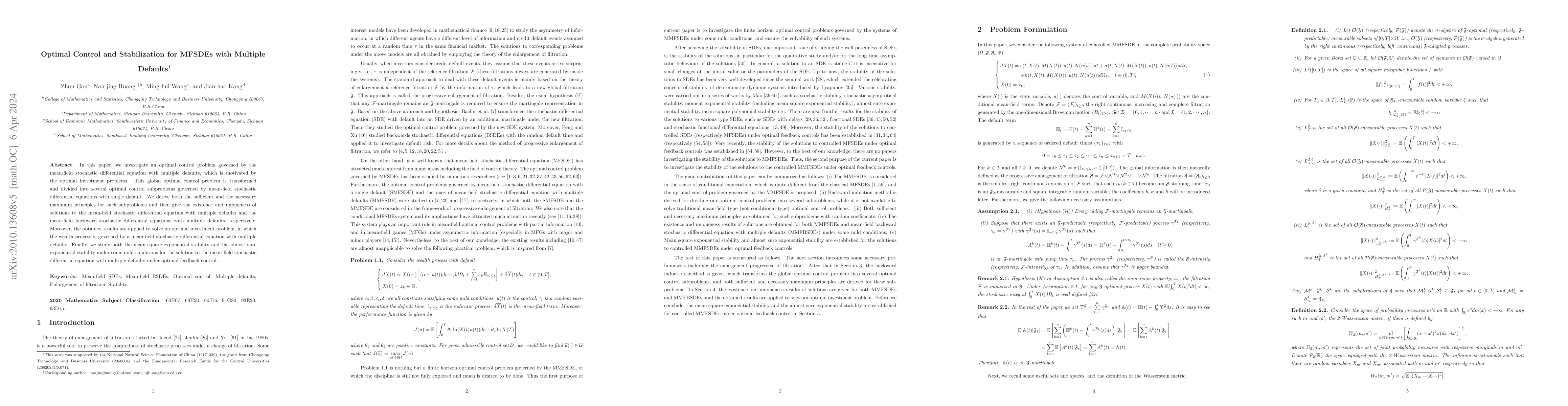 Thumbnail for Optimal Control Problems Governed by MFSDEs with multi-defaults