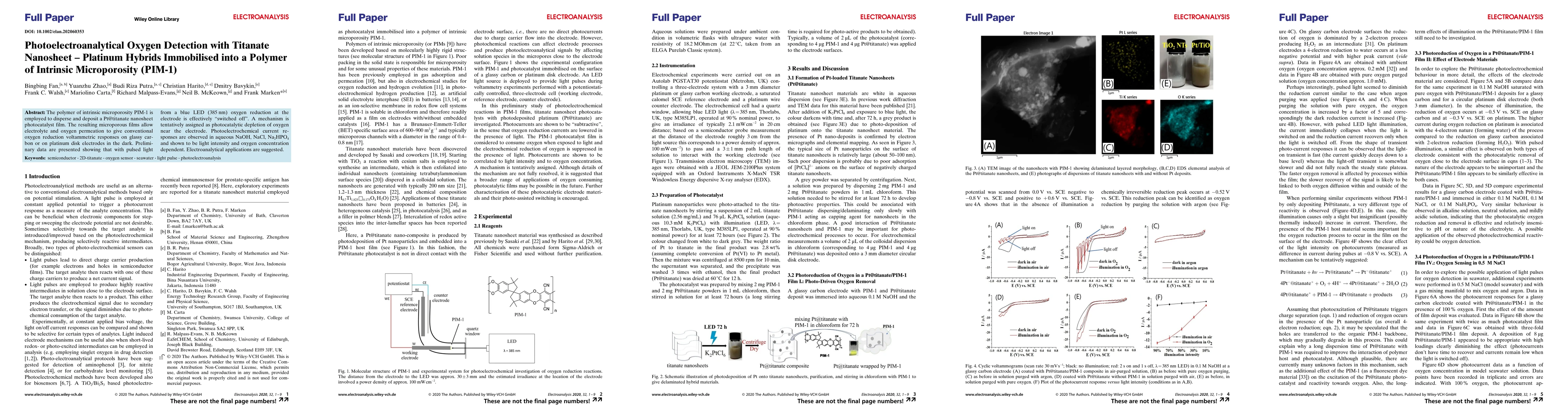 Thumbnail for Photoelectroanalytical Oxygen Detection with Titanate Nanosheet Platinum
  Hybrids Immobilised into a Polymer of Intrinsic Microporosity