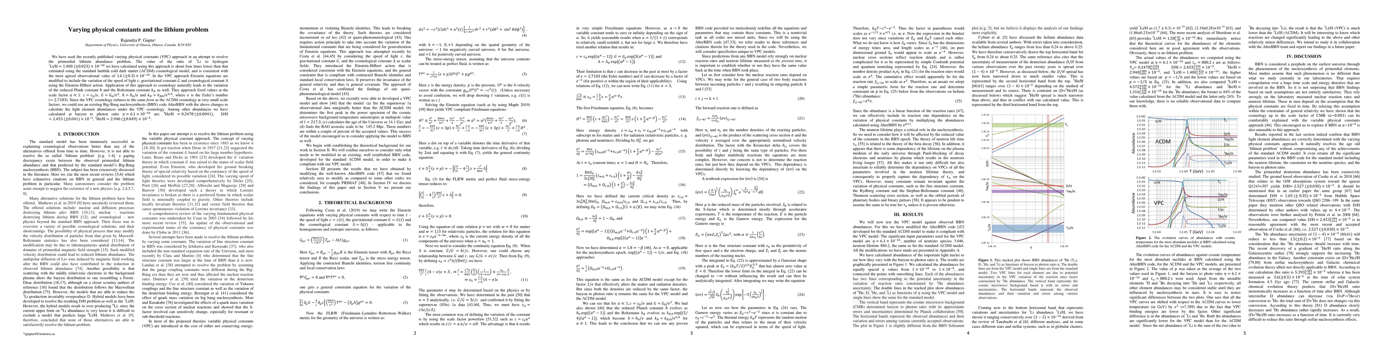 Thumbnail for Varying physical constants and the lithium problem