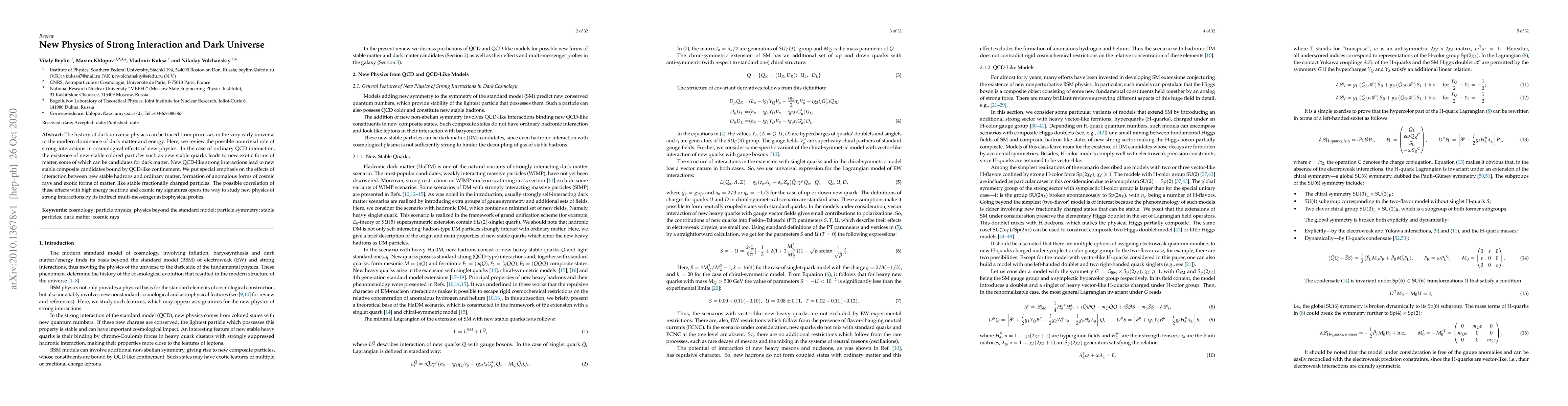 Thumbnail for New physics of strong interaction and Dark Universe