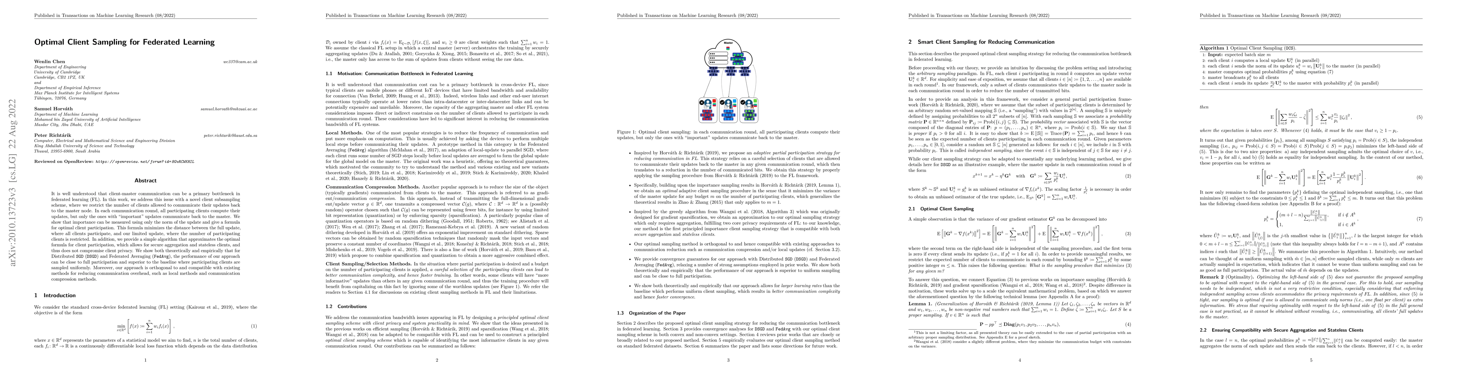 Thumbnail for Optimal Client Sampling for Federated Learning