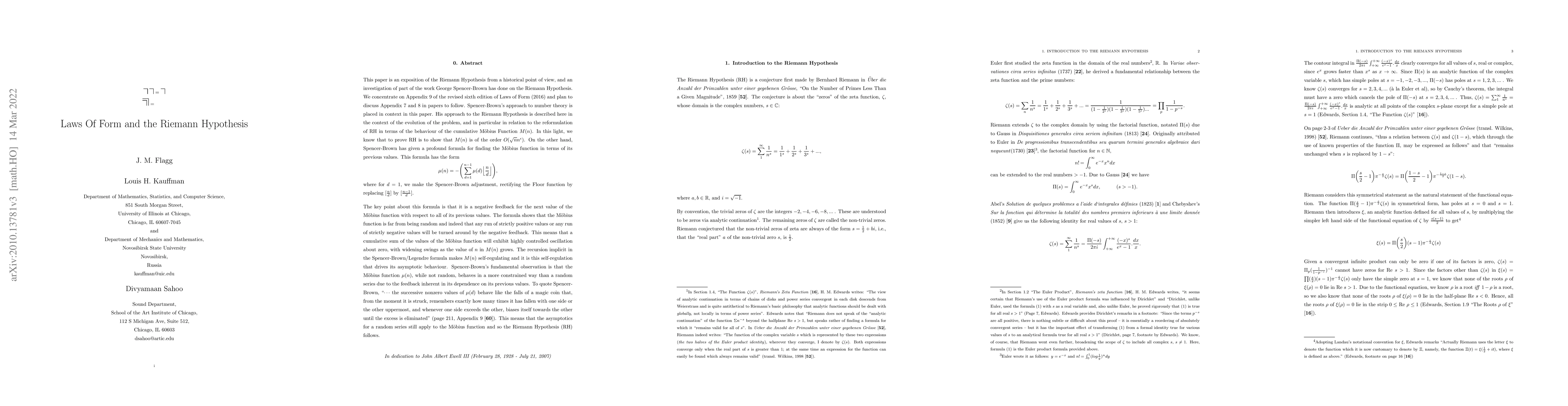 Thumbnail for Laws Of Form and the Riemann Hypothesis