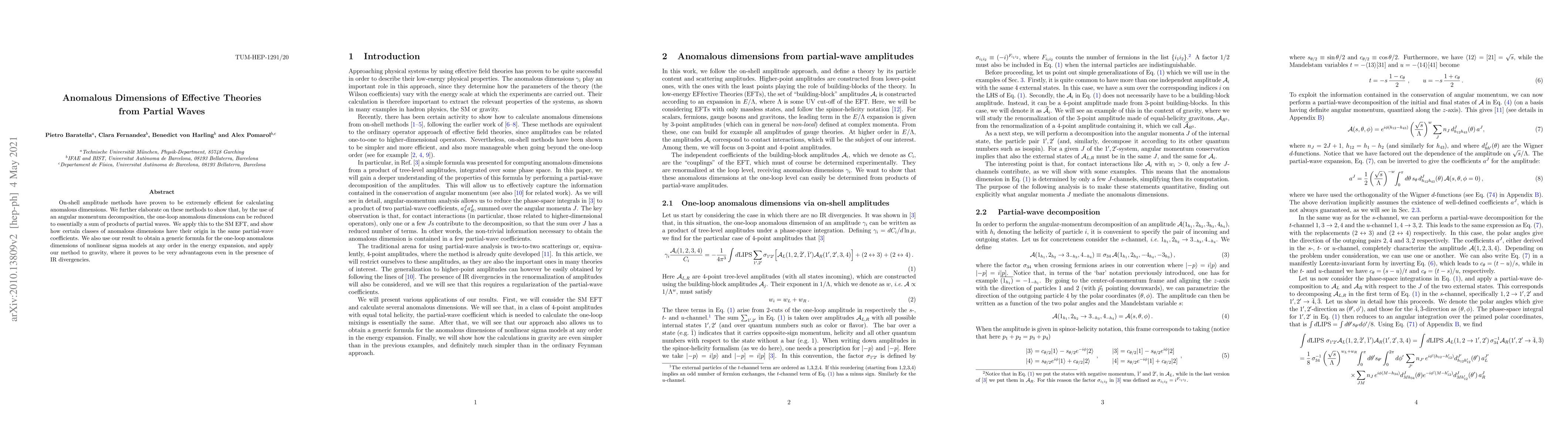 Thumbnail for Anomalous Dimensions of Effective Theories from Partial Waves