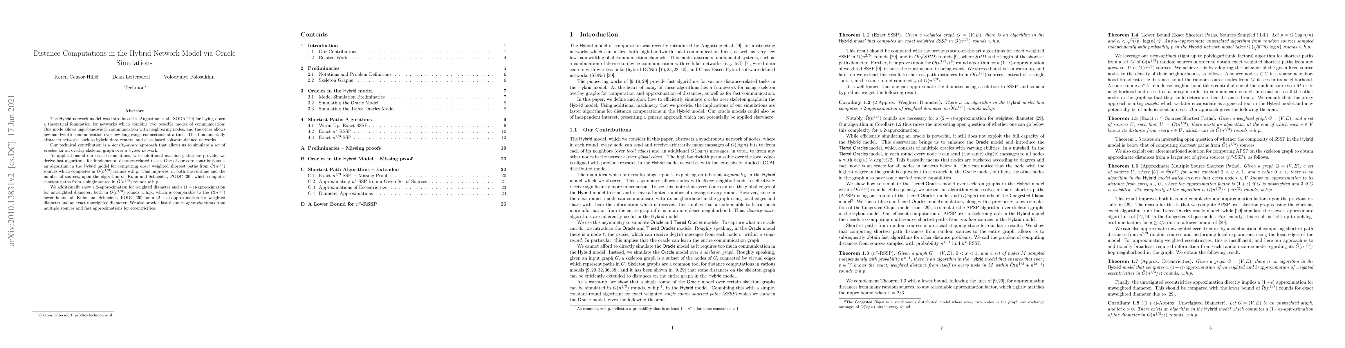 Thumbnail for Distance Computations in the Hybrid Network Model via Oracle Simulations