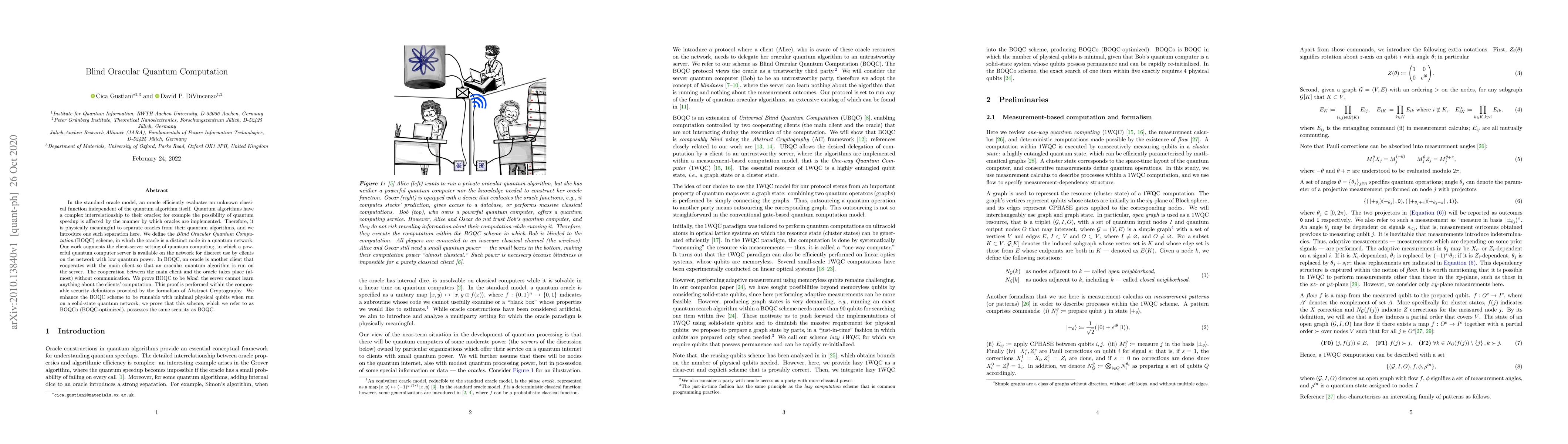 Thumbnail for Blind Oracular Quantum Computation