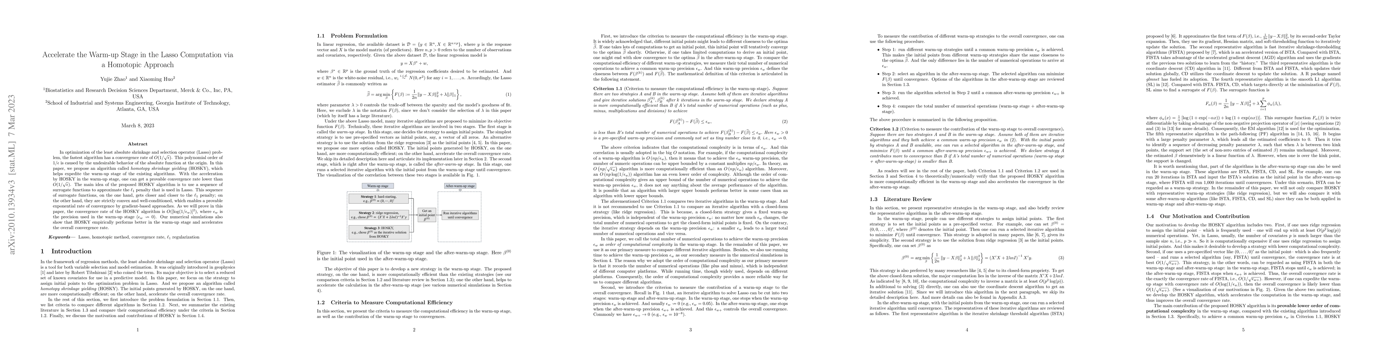 Thumbnail for Accelerate the Warm-up Stage in the Lasso Computation via a Homotopic
  Approach