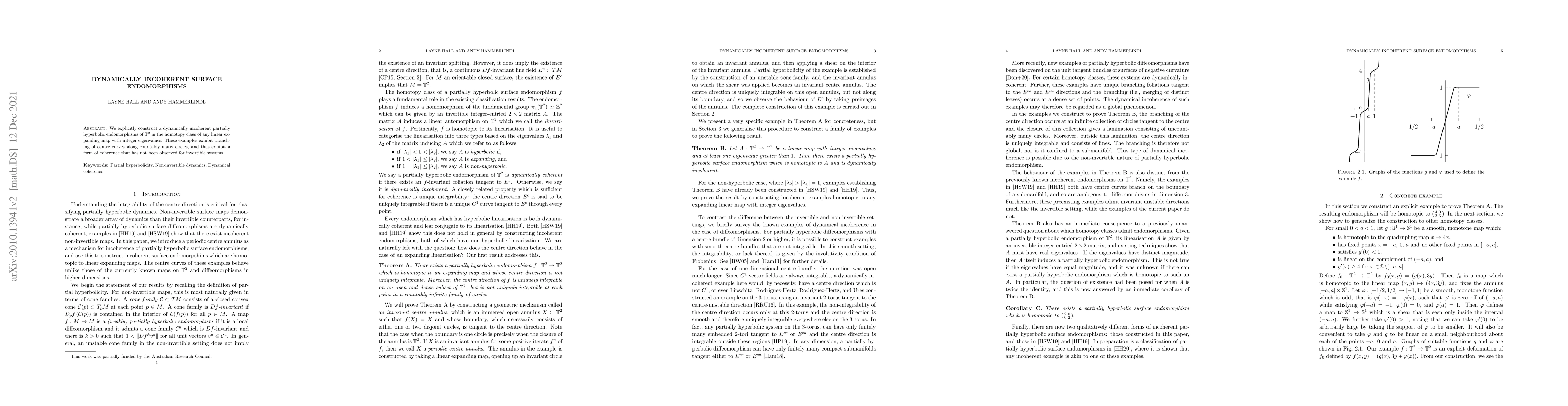 Thumbnail for Dynamically incoherent surface endomorphisms