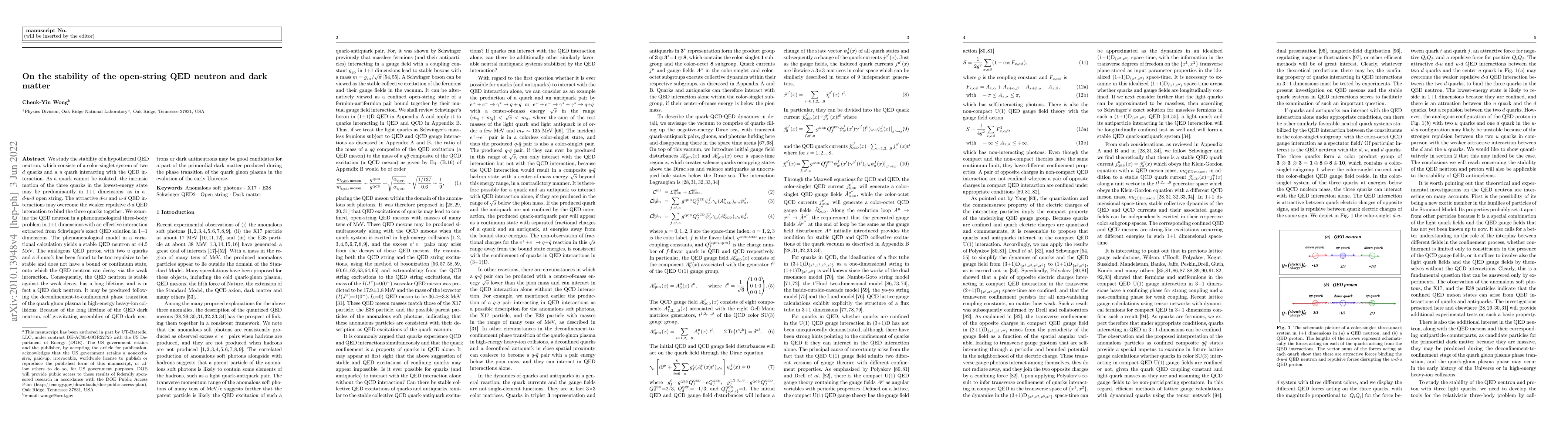 Thumbnail for On the stability of the open-string QED neutron and dark matter