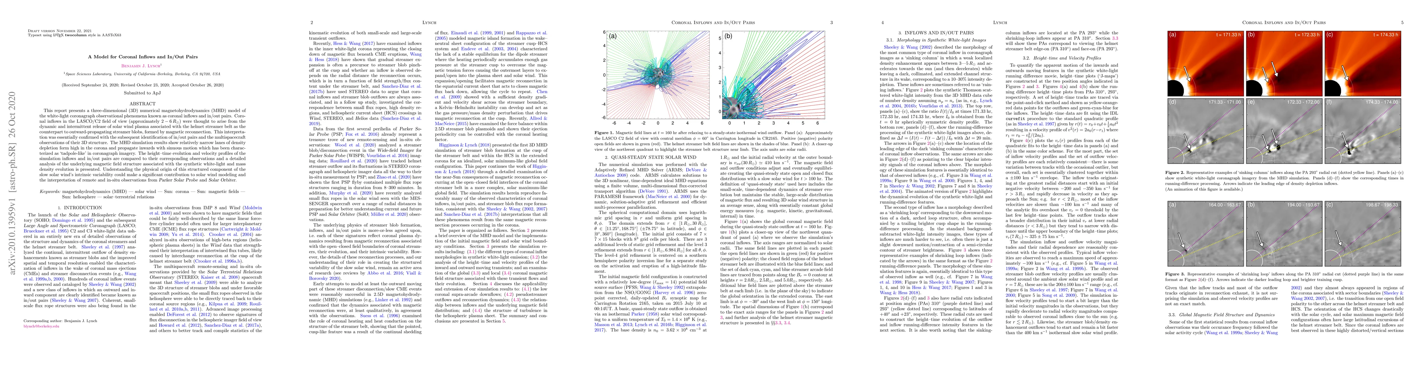 Thumbnail for A Model for Coronal Inflows and In/Out Pairs
