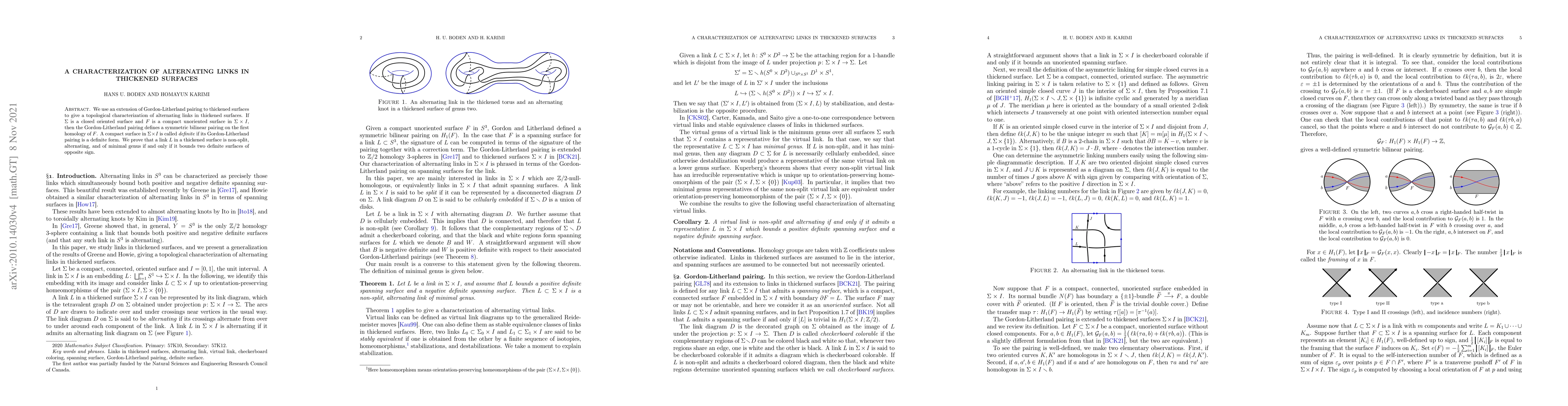 Thumbnail for A characterization of alternating links in thickened surfaces