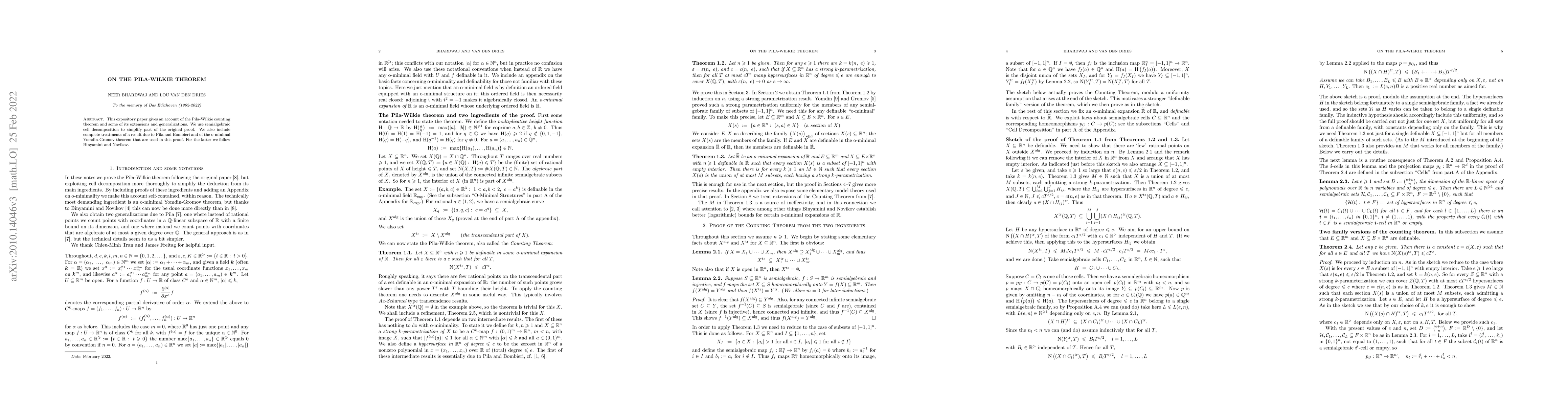 Thumbnail for On the Pila-Wilkie theorem