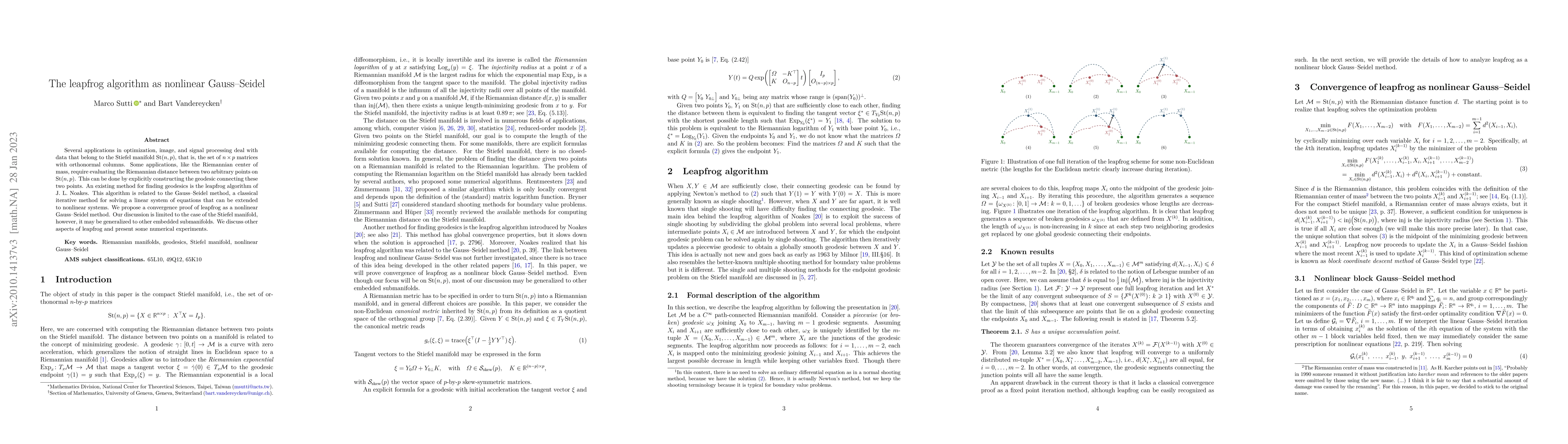 Thumbnail for The leapfrog algorithm as nonlinear Gauss-Seidel