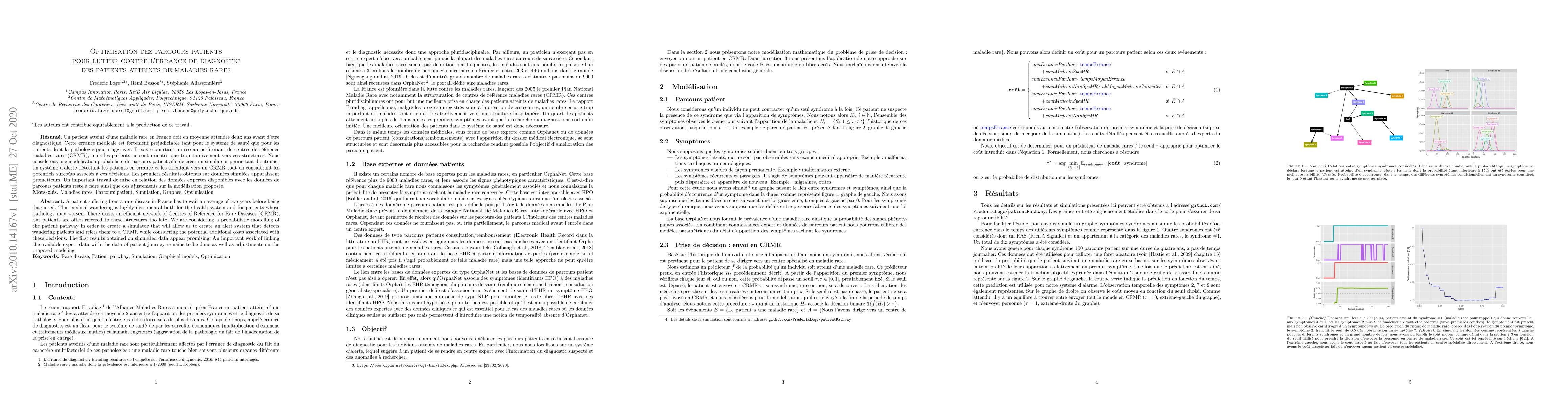Thumbnail for Optimisation des parcours patients pour lutter contre l'errance de
  diagnostic des patients atteints de maladies rares
