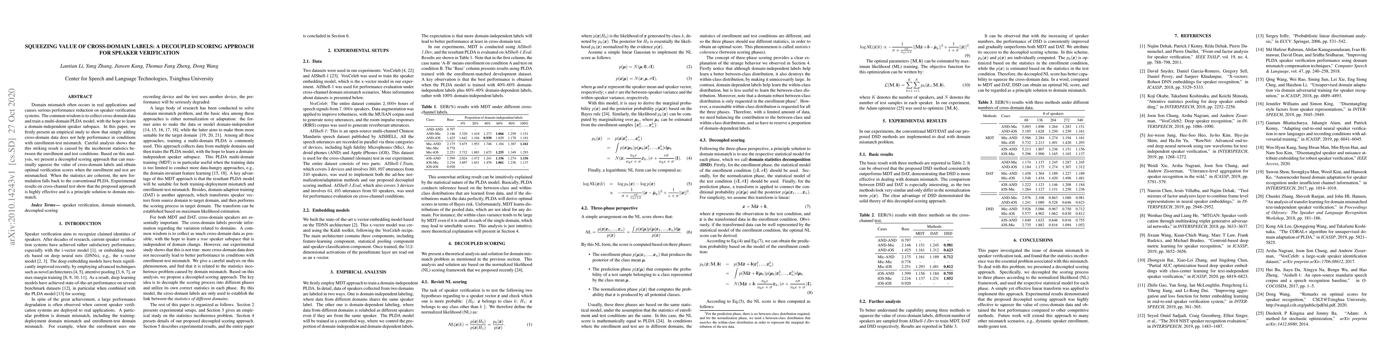Thumbnail for Squeezing value of cross-domain labels: a decoupled scoring approach for
  speaker verification