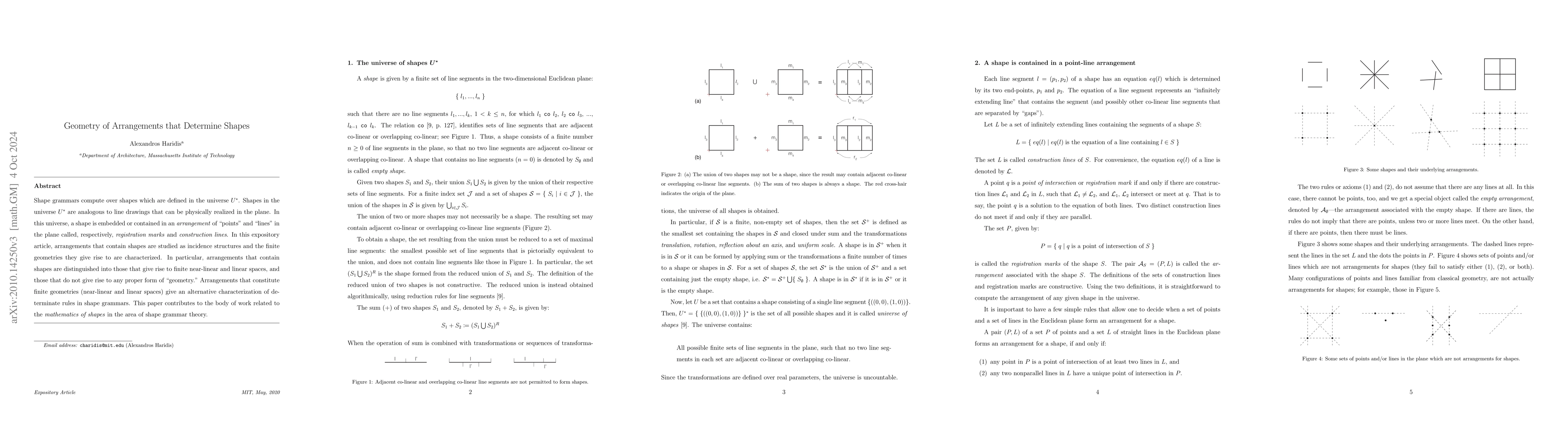 Thumbnail for Geometry of Arrangements that Determine Shapes