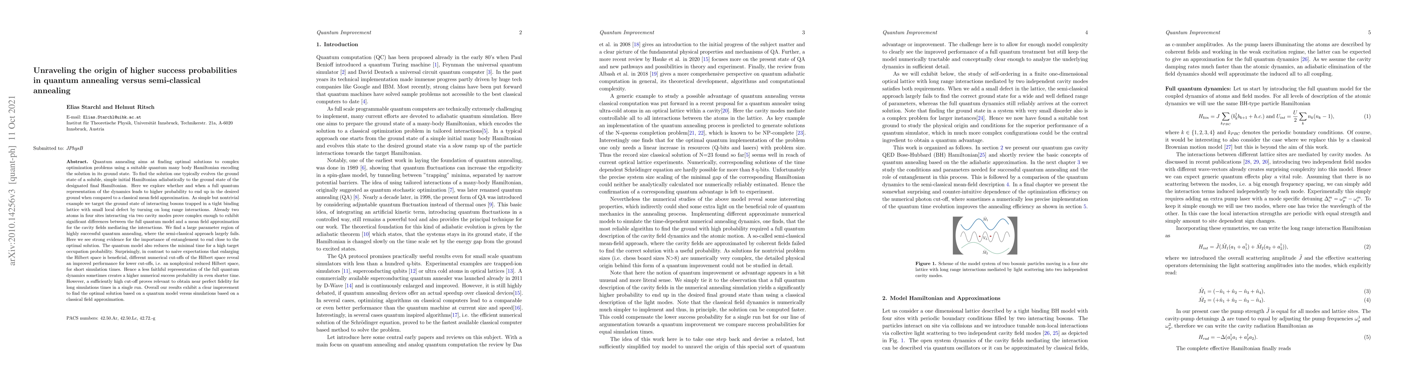 Thumbnail for Unraveling the origin of higher success probabilities in quantum versus
  semi-classical annealing