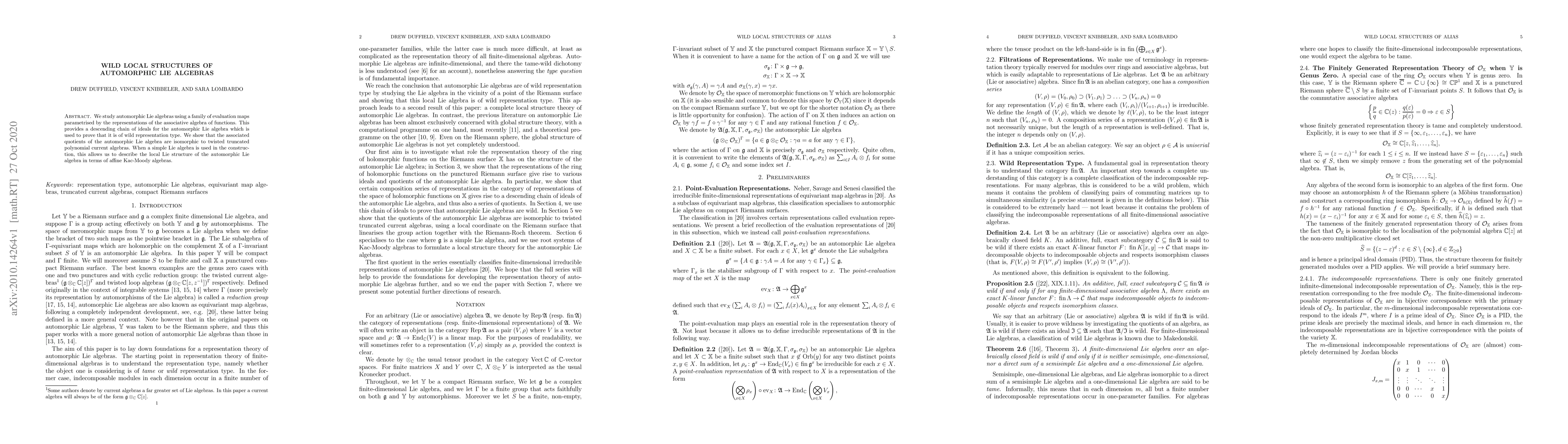 Thumbnail for Wild Local Structures of Automorphic Lie Algebras