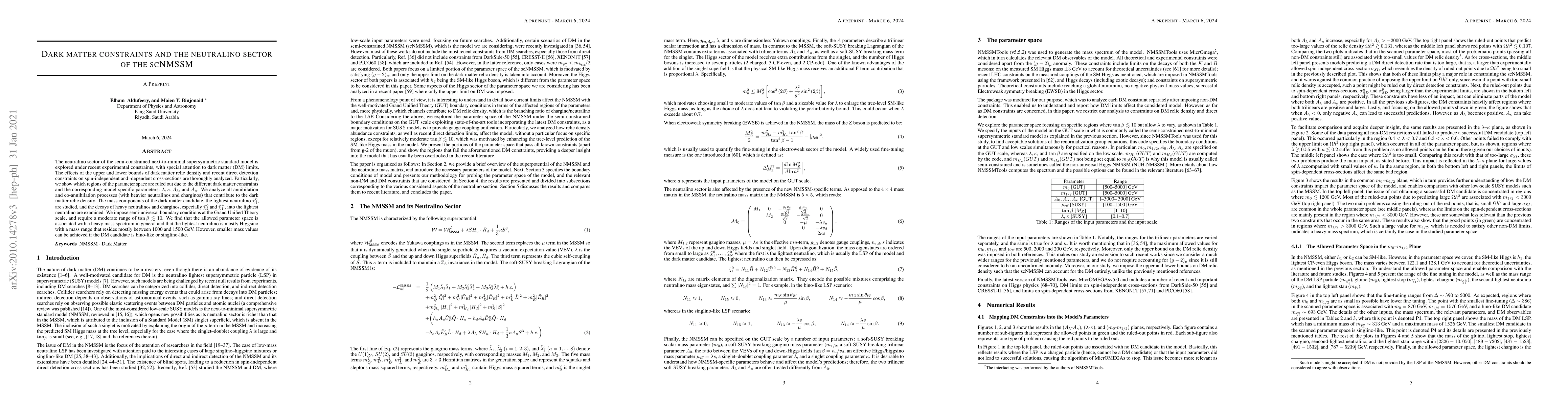 Thumbnail for Dark matter constraints and the neutralino sector of the scNMSSM