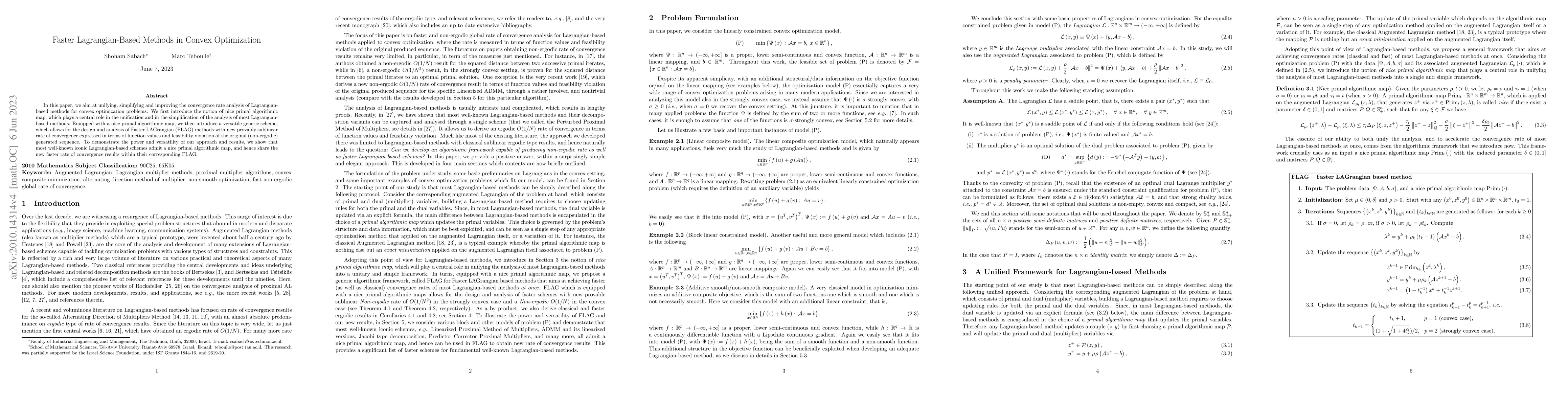 Thumbnail for Faster Lagrangian-Based Methods in Convex Optimization