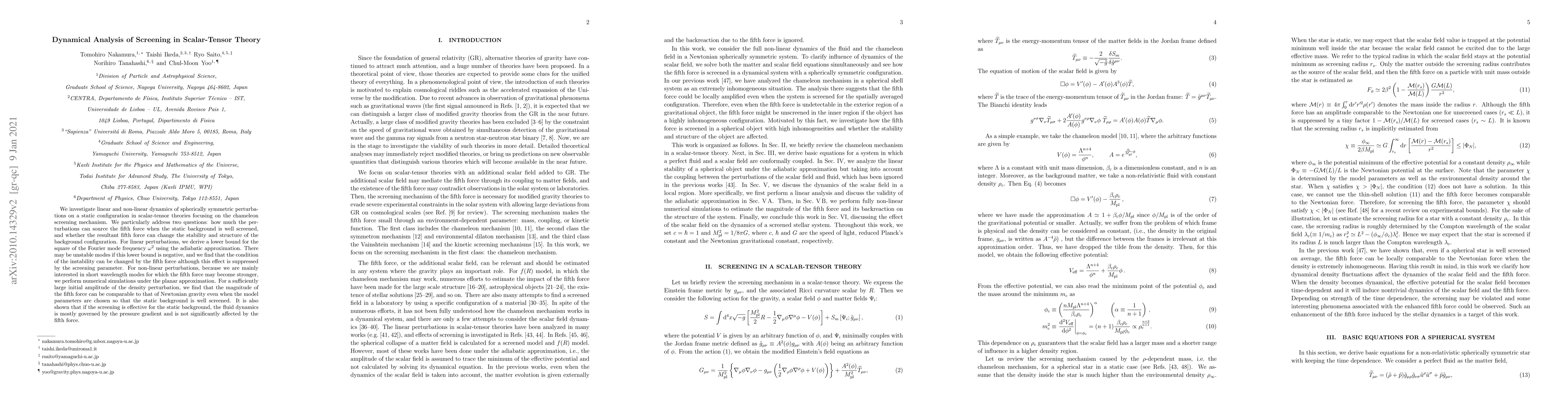 Thumbnail for Dynamical Analysis of Screening in Scalar-Tensor Theory