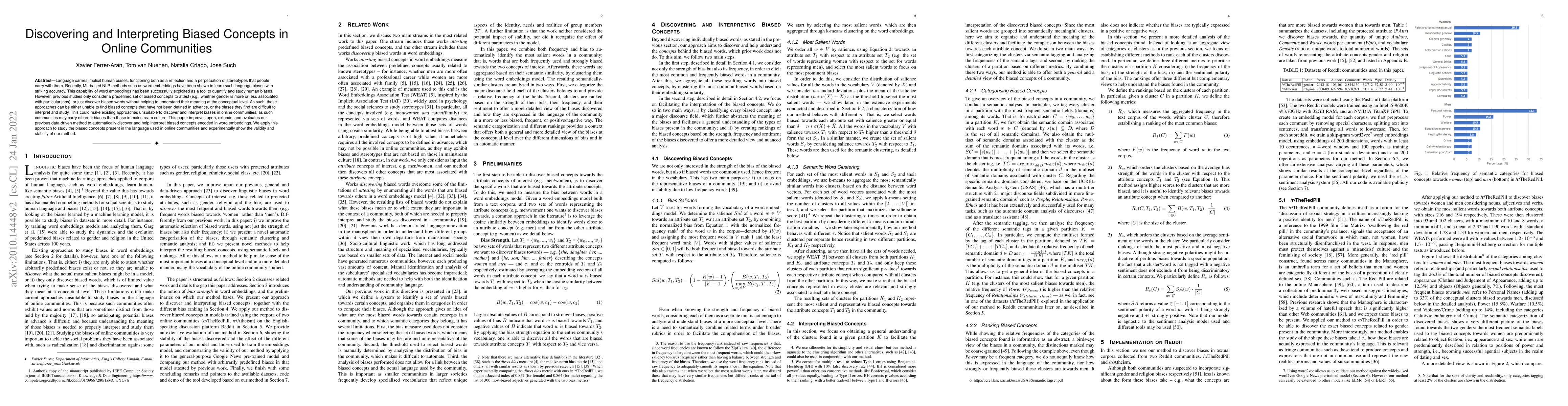 Thumbnail for Discovering and Interpreting Biased Concepts in Online Communities