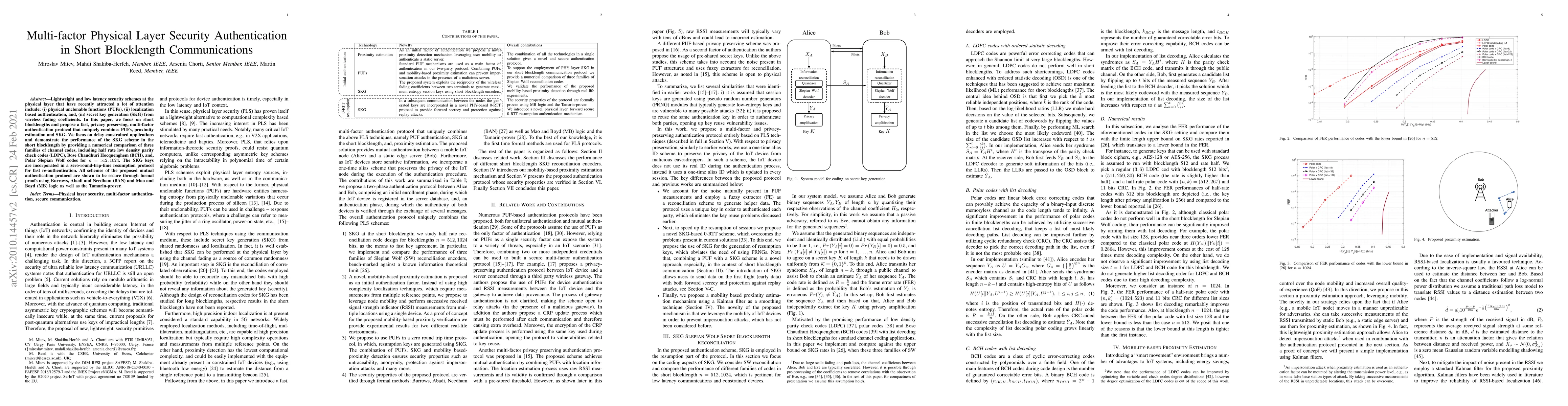 Thumbnail for Multi-factor Physical Layer Security Authentication in Short Blocklength
  Communication