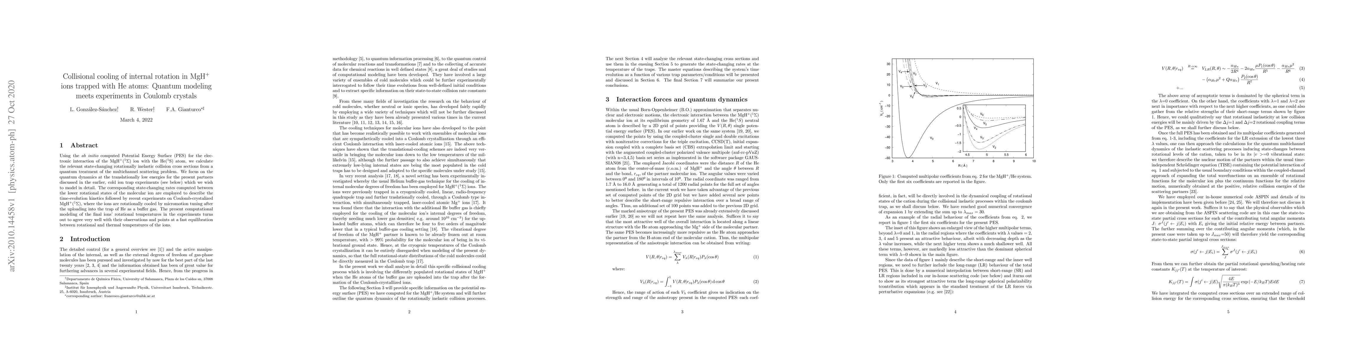 Thumbnail for Collisional cooling of internal rotation in MgH$^+$ ions trapped with He
  atoms: Quantum modeling meets experiments in Coulomb crystals