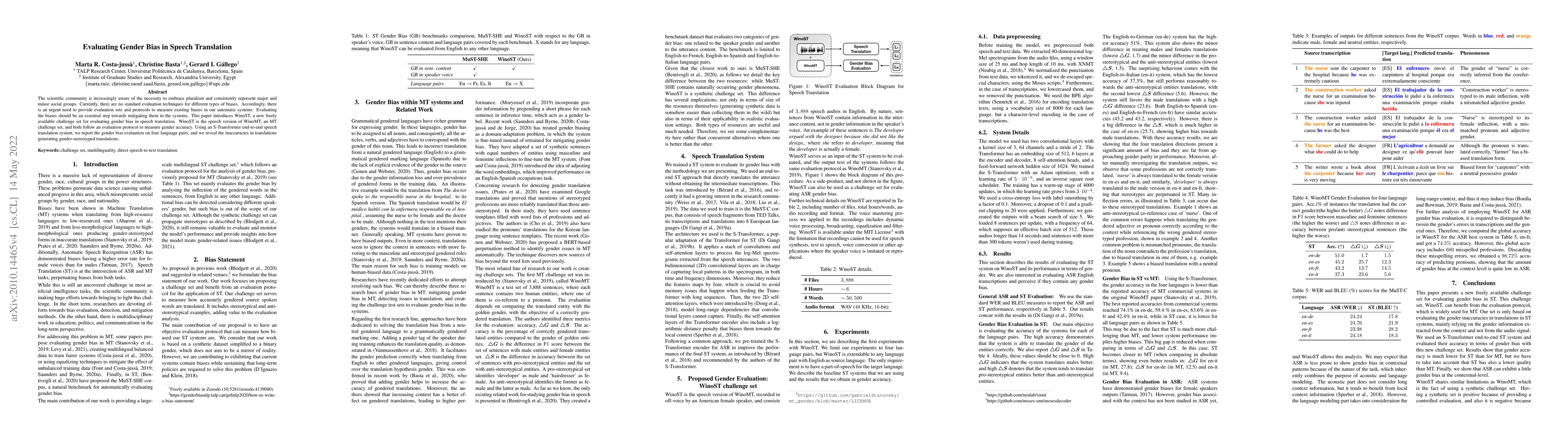 Thumbnail for Evaluating Gender Bias in Speech Translation