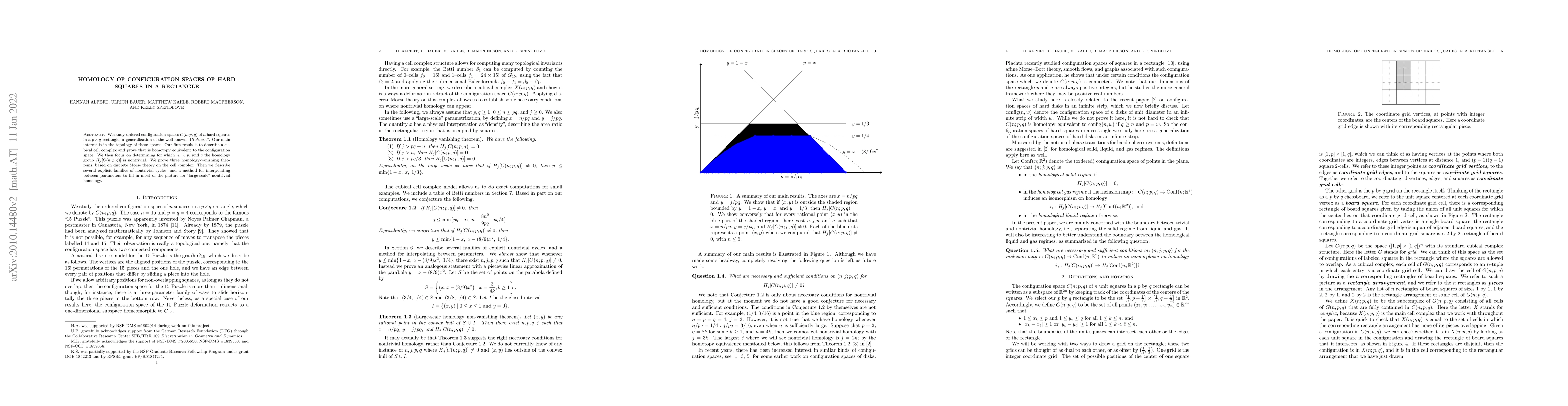 Thumbnail for Homology of configuration spaces of hard squares in a rectangle