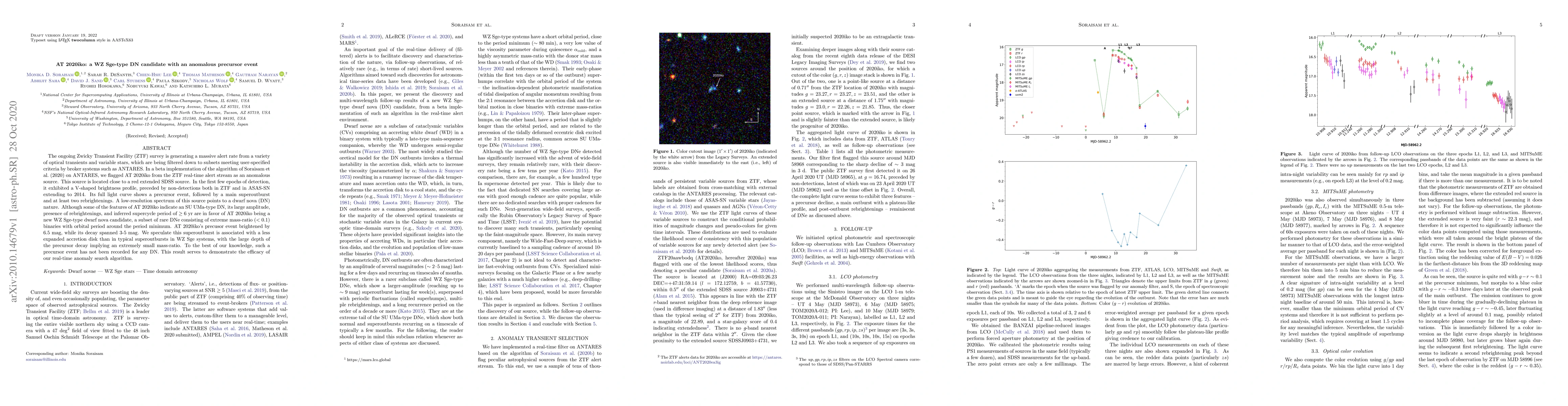 Thumbnail for AT 2020iko: a WZ Sge-type DN candidate with an anomalous precursor event
