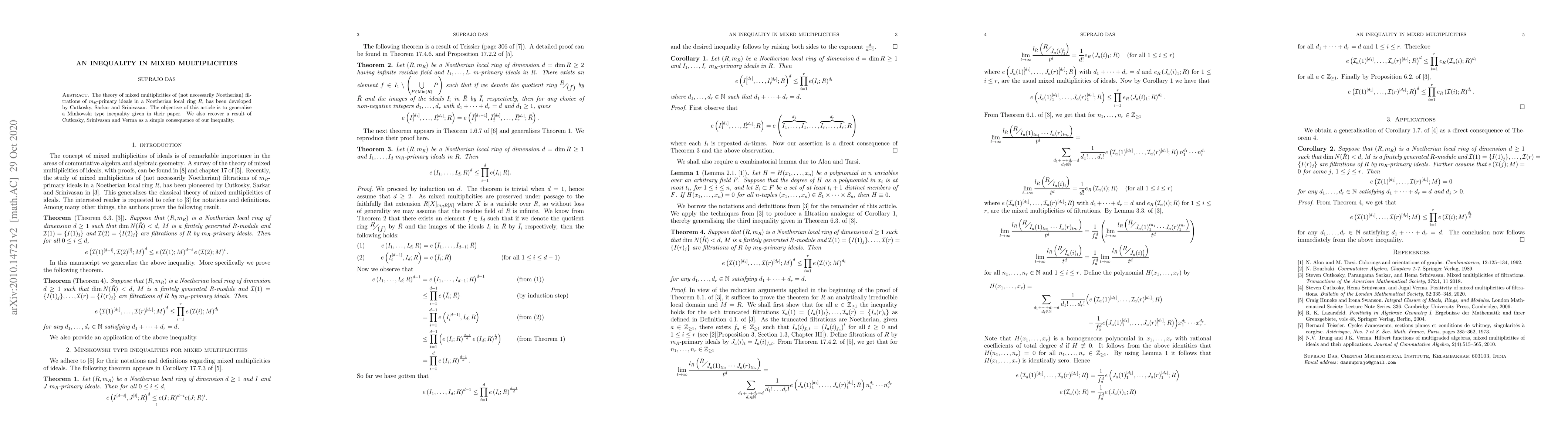 Thumbnail for An inequality in mixed multiplicities