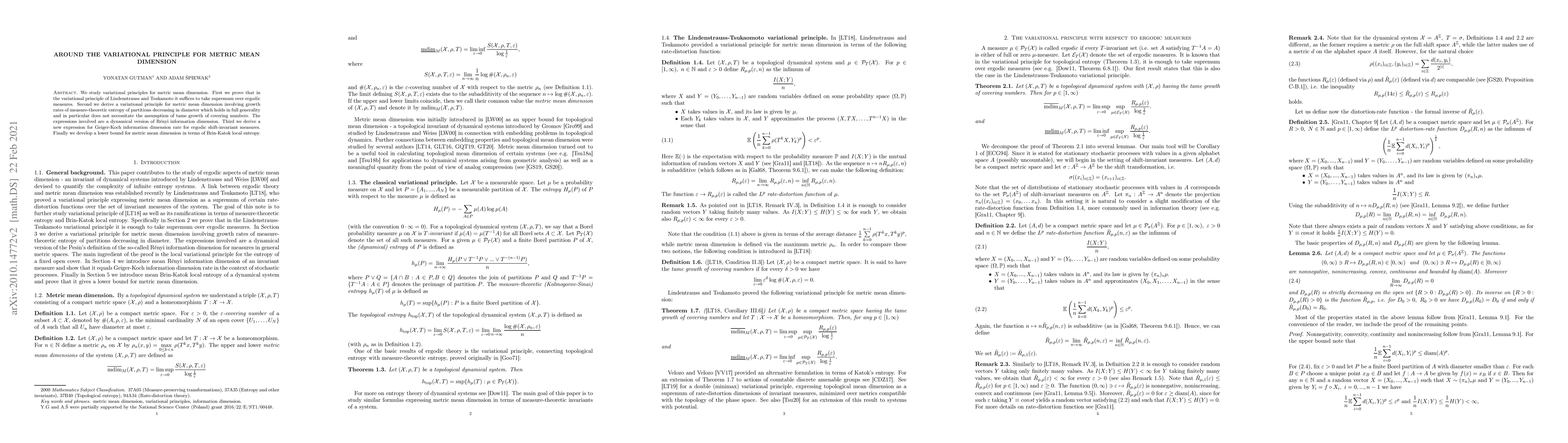 Thumbnail for Around the variational principle for metric mean dimension