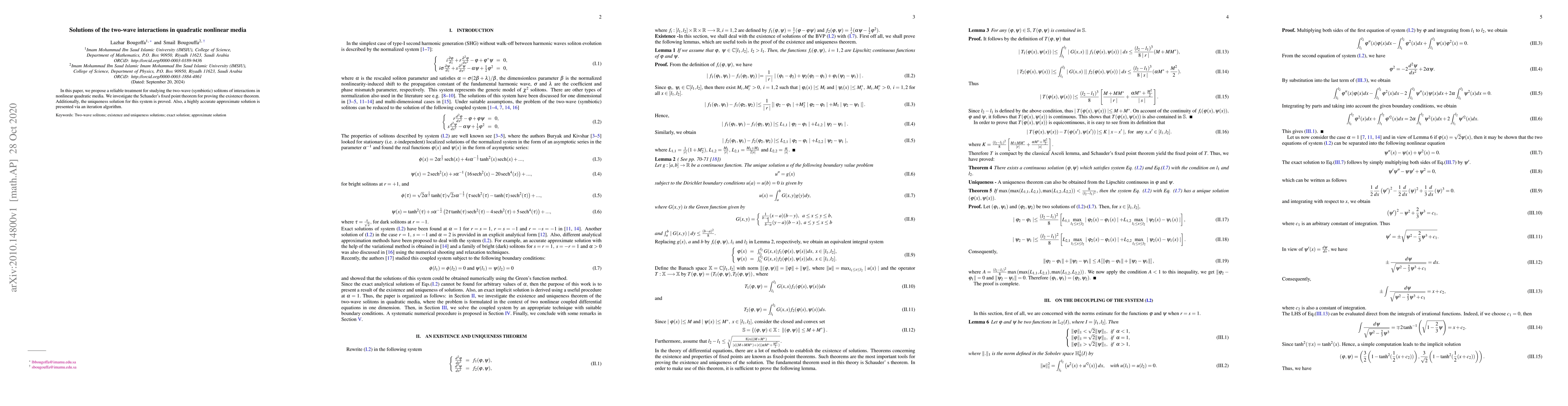 Thumbnail for Solutions of the two-wave interactions in quadratic nonlinear media