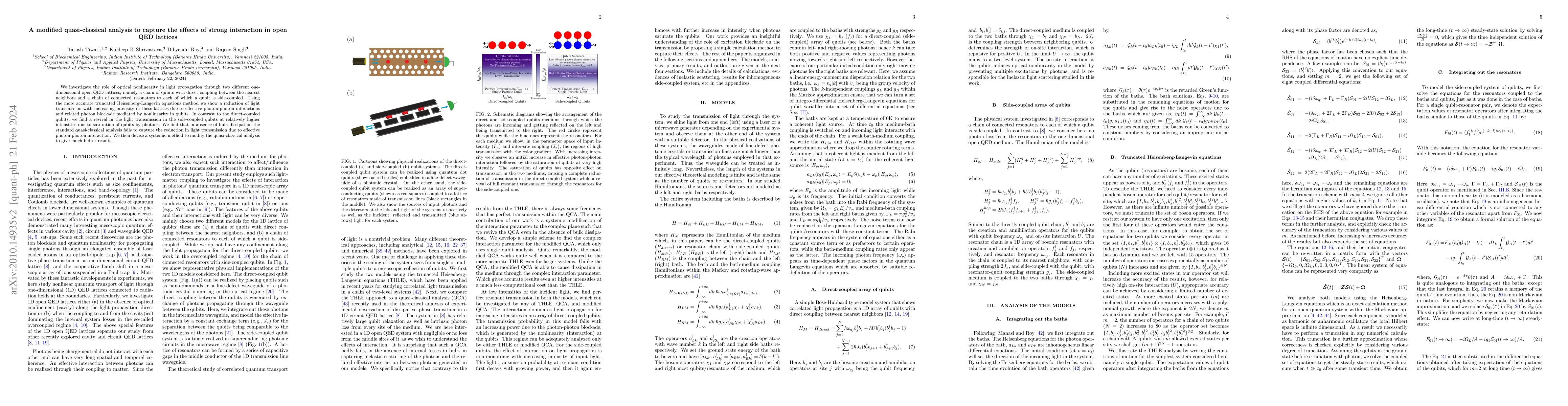 Thumbnail for A modified quasi-classical analysis to capture the effects of strong
  interaction in open QED lattices