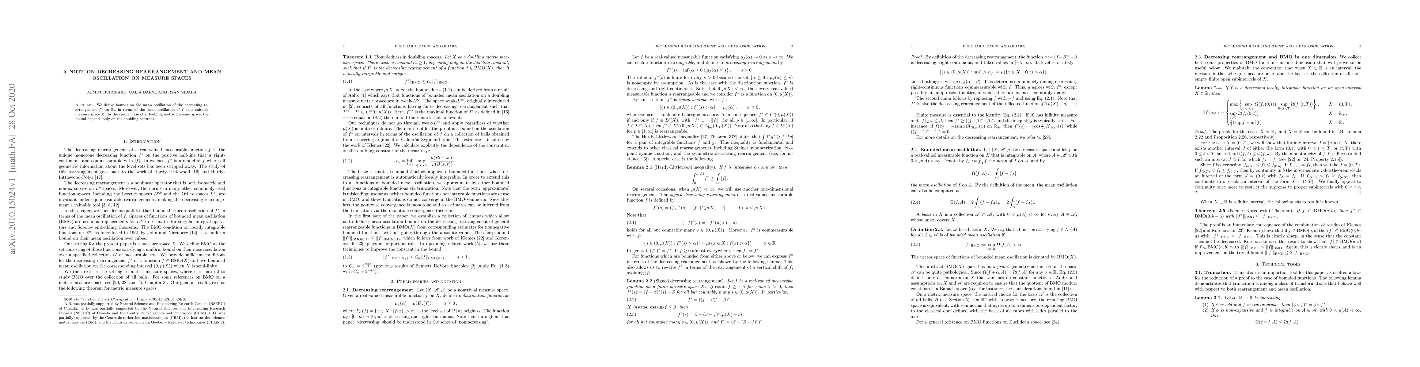 Thumbnail for A note on decreasing rearrangement and mean oscillation on measure
  spaces