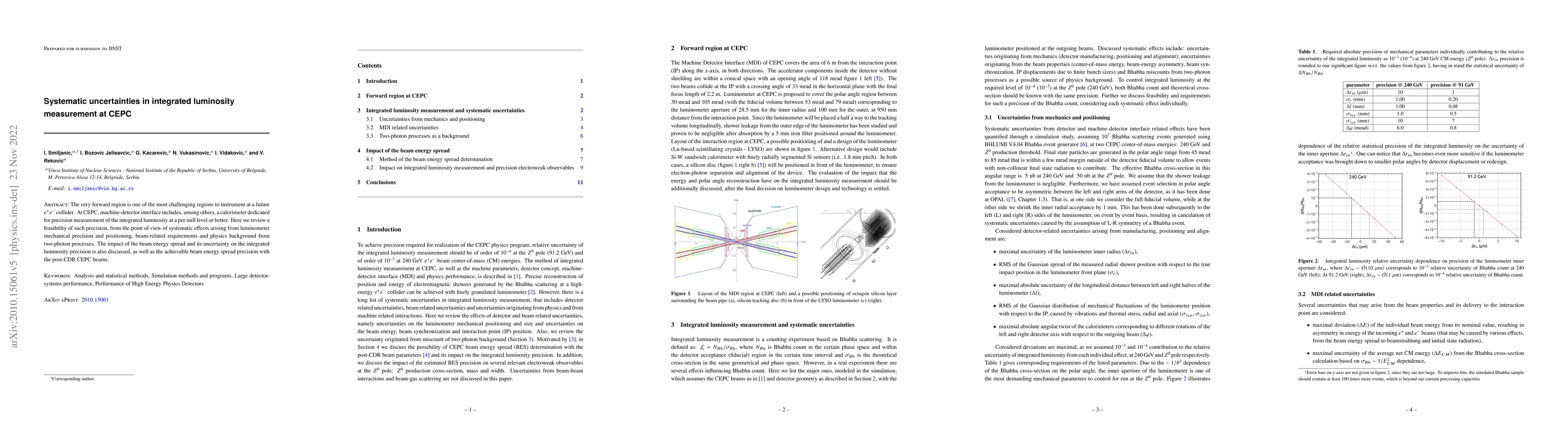 Thumbnail for Systematic uncertainties in integrated luminosity measurement at CEPC