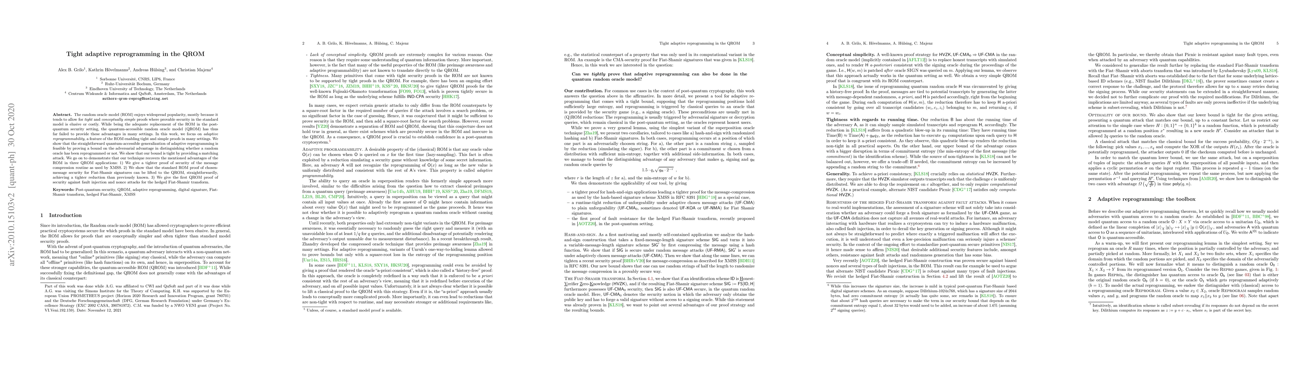 Thumbnail for Tight adaptive reprogramming in the QROM