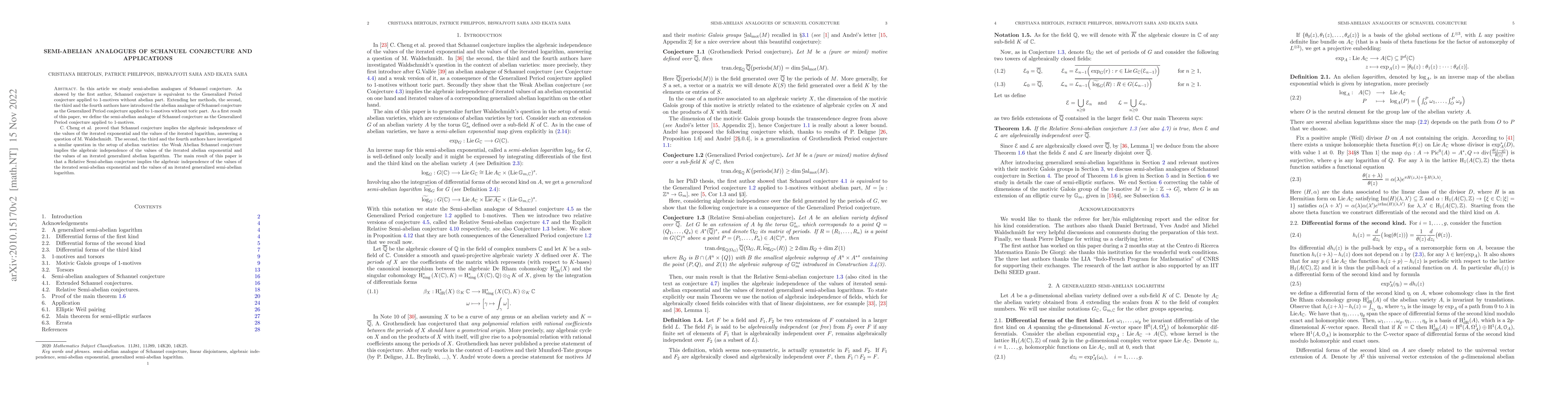 Thumbnail for Semi-abelian analogues of Schanuel Conjecture and applications