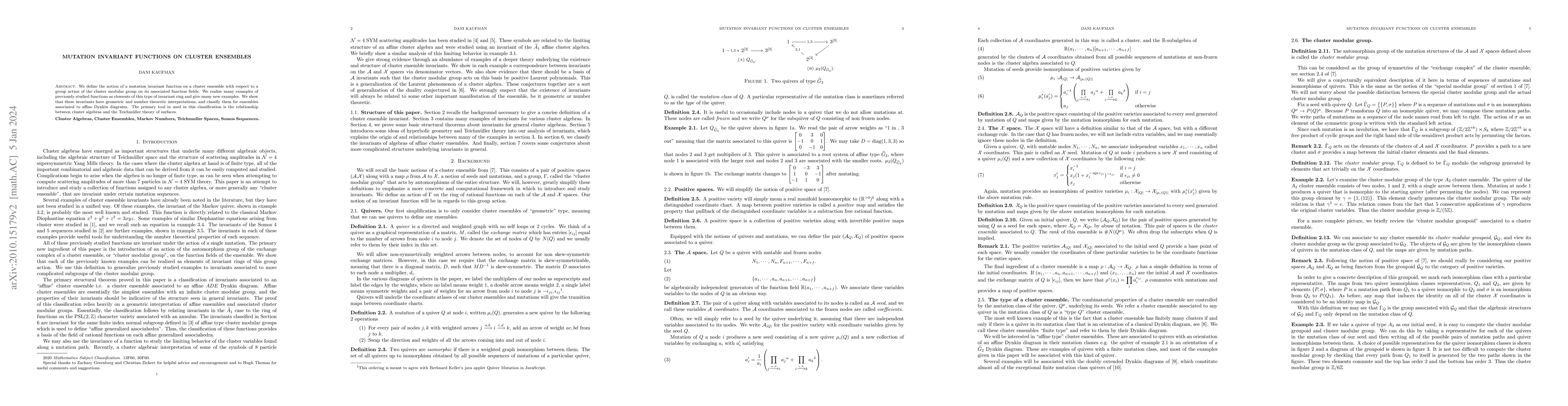 Thumbnail for Invariant Functions On Cluster Ensembles