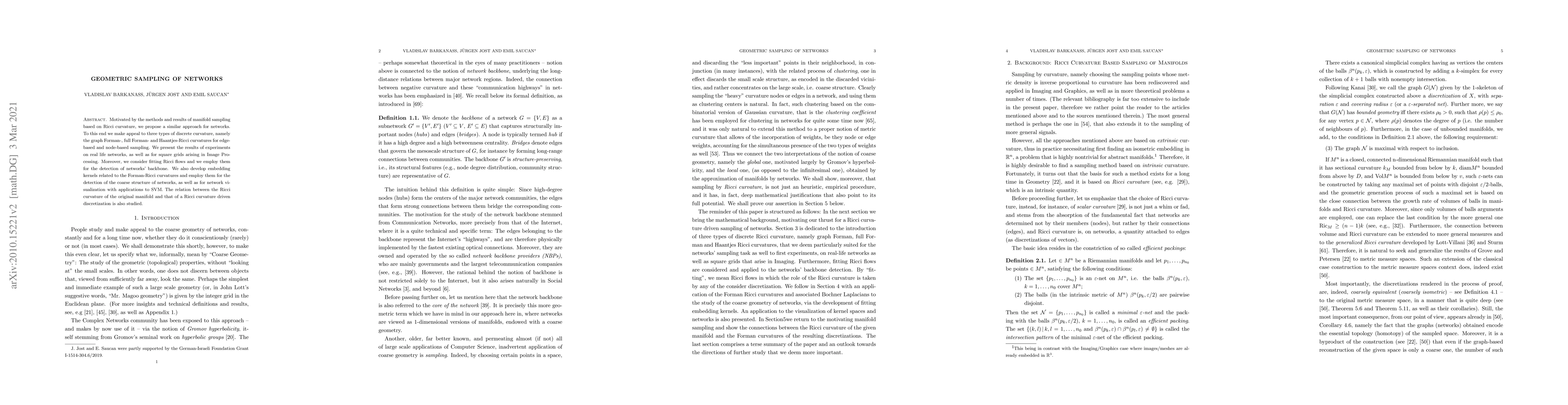 Thumbnail for Geometric Sampling of Networks