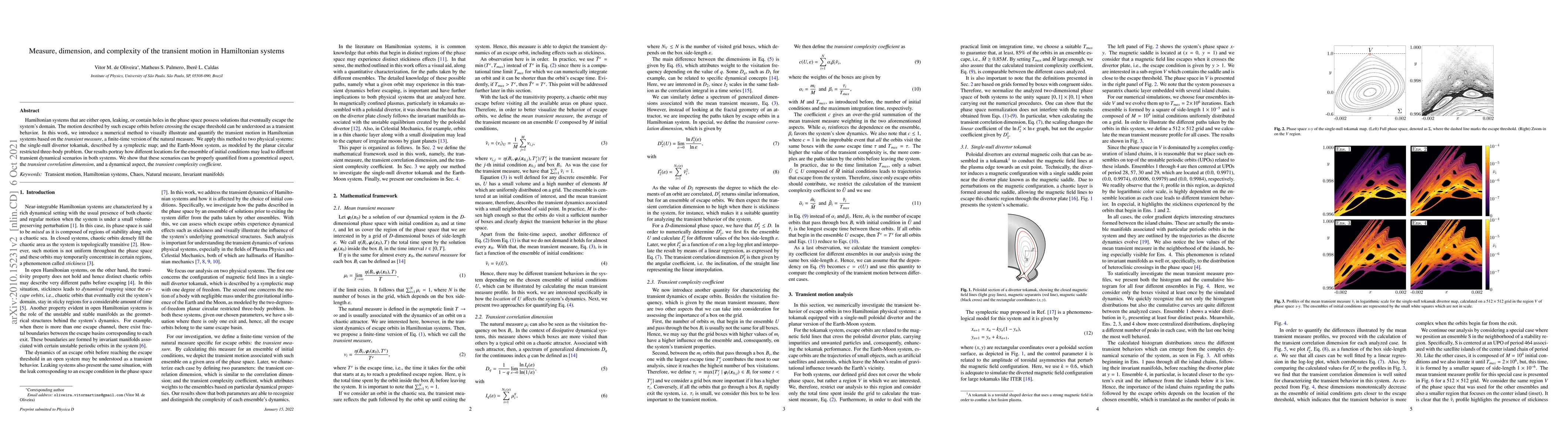Thumbnail for Measure, dimension, and complexity of the transient motion in
  Hamiltonian systems